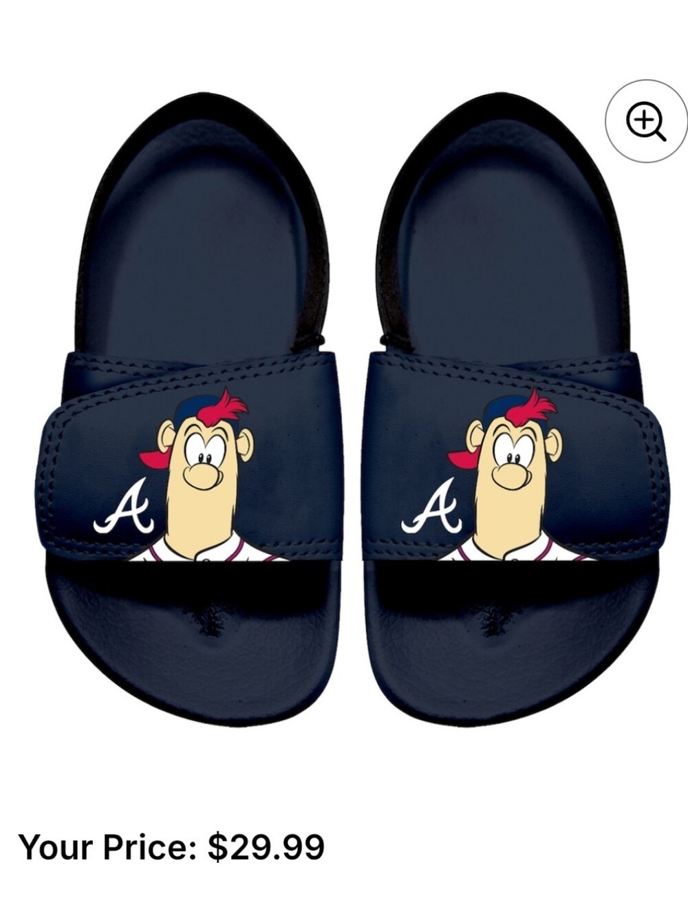 Islide Atlanta Atlanta Braves Blooper Navy Toddler Slide Sandals Size 8/9T